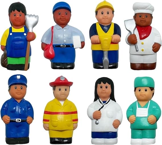 Get Ready Kids Multicultural Career Figures Set of 8-5 inch Chunky Toys | Large 5 inch community helper figurines for early learning and creative play, pre-k safe for 12m+