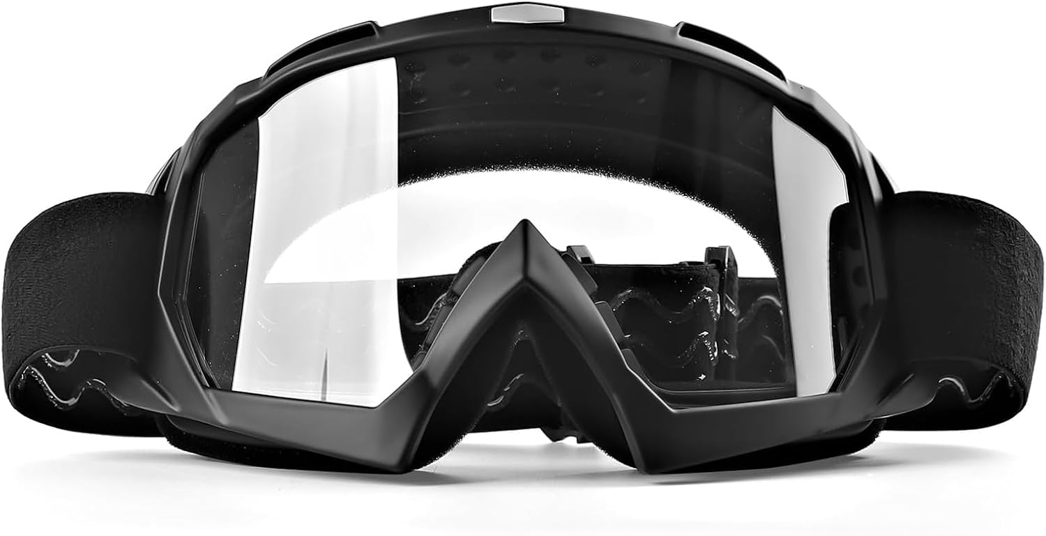 BIBIRE Dirt Bike & ATV Goggles - Motocross MX Anti Fog OTG Riding Goggles for Men, Women & Youth