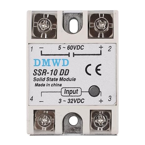 SSR-10DD Solid State Relay DC to DC (Input 3-32V DC Output 5-60V DC) Single Phase