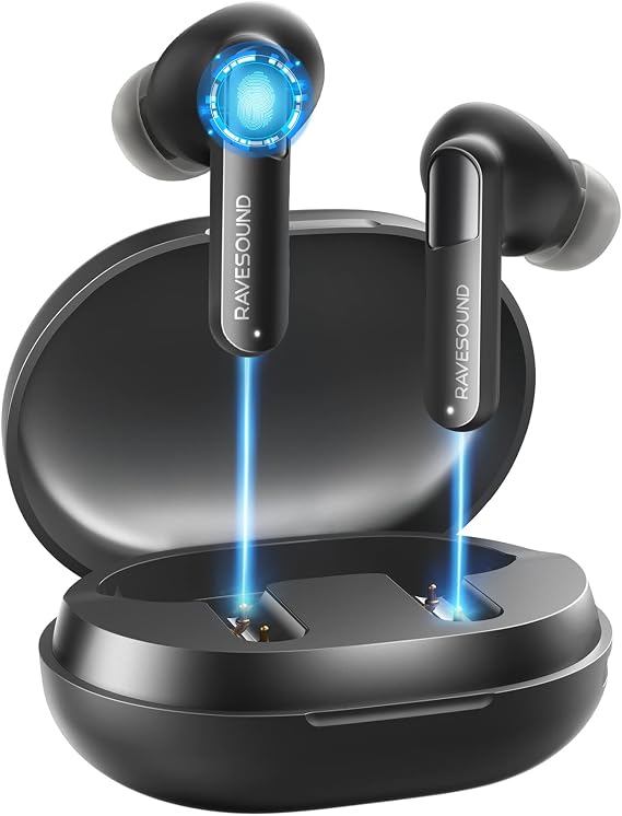 True Wireless Earbuds Bluetooth 5.2 - Noise Cancelling Mic Ear Buds, 100ms Low Latency Earbuds with 25Hrs Play Time, IPX7 Waterproof in Ear Earbuds for Sport, Deep Bass Bluetooth Headphones