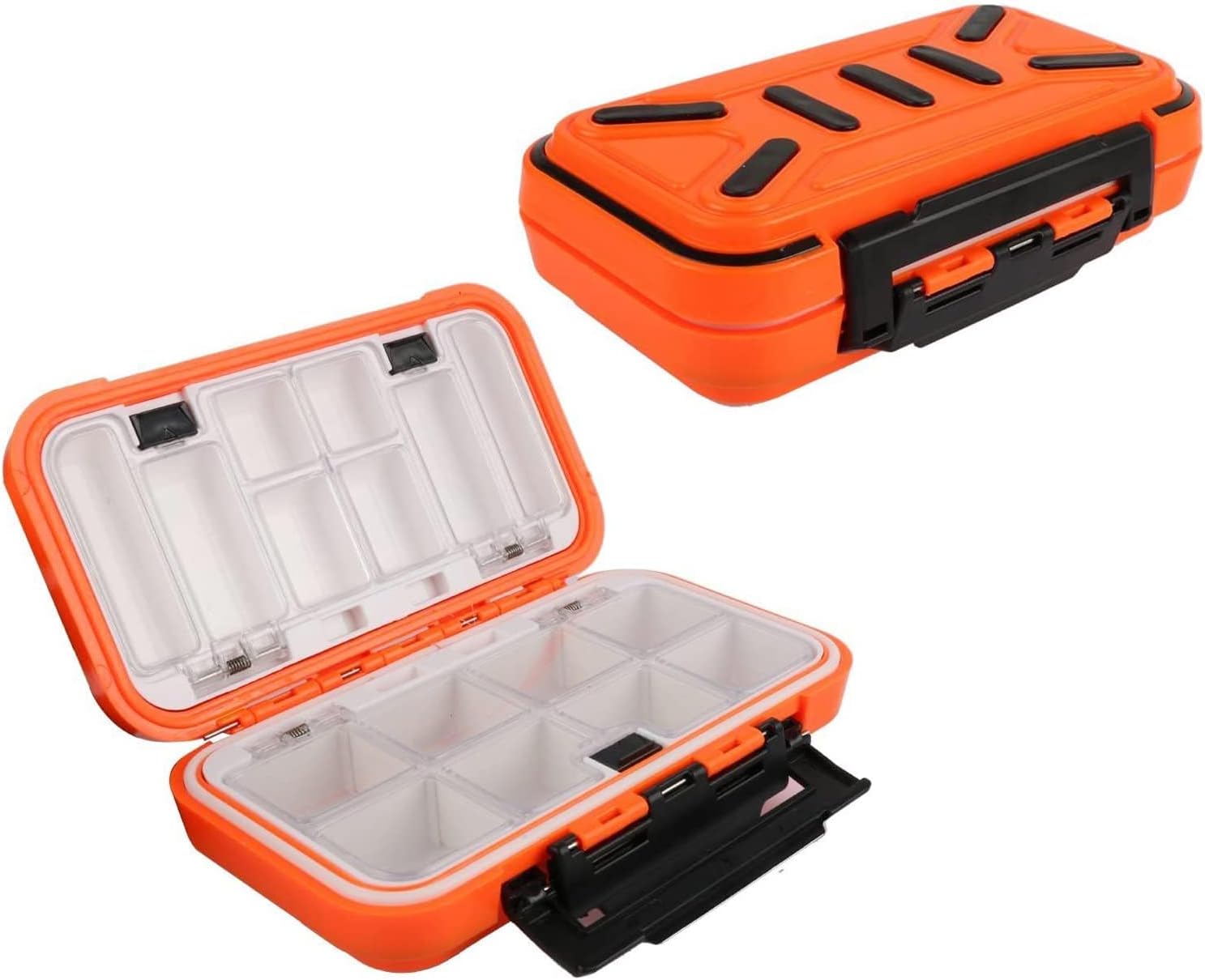 Small Tackle Box Mini Fishing Lure Box, Double-Sided Plastic Storage Case Vest Accessories Containers OrangeSize: 6.3”L x 3.55”W x 1.7” H