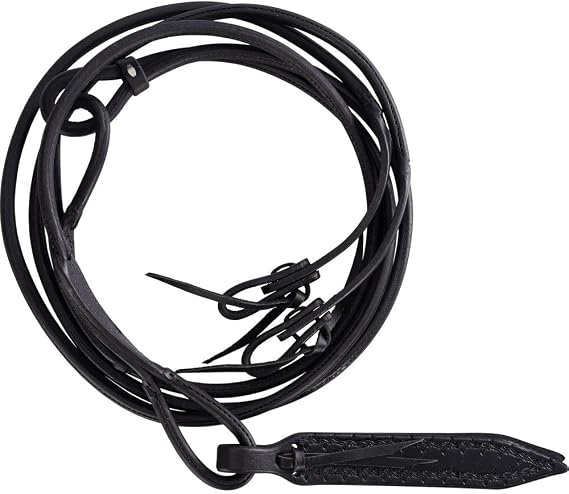 Schneiders Billy Royal Rolled Oiled Leather Romel Reins for Horses | Expertly Handcrafted with Barbwire Accent | Ultimate Comfort & Premium Quality | Made in USA