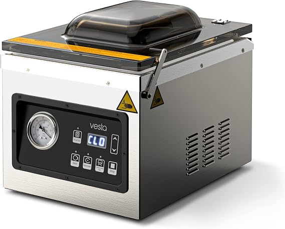 10 inch Chamber Vacuum Sealer with Oil Pump | Heavy Duty, Ideal for Wet Food, Liquids, Powders and Sous Vide, work well with bags from Vacmaster and Avid Armor, Industrial Grade, Vesta Precision OP10