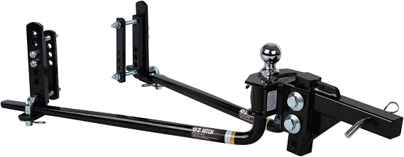 Fastway e2 2-Point Sway Control Round Bar Hitch, 94-00-0600, 6,000 Lbs Trailer Weight Rating, 600 Lbs Tongue Weight Rating, Weight Distribution Kit Includes Standard Hitch Shank, Ball NOT Included