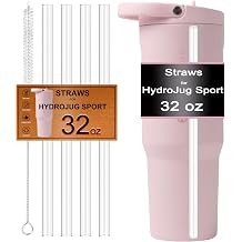 4-Pack Replacement Straw for HydroJug Sport 32 oz, Straws for Hydro Jug Sports Stainless Steel Water Bottle 32oz Accessories, Reusable,Tritan,Dishwasher Safe,Food Safe,BPA Free,Clear