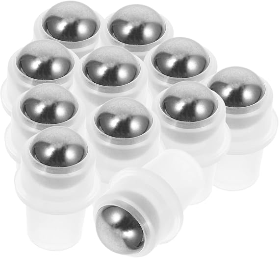 COLLBATH 20pcs Essential Oil Roller Ball Inserts Stainless Steel Roller Ball Applicator for Refillable Roll-on Bottles Inner Neck Fit Leakproof Design Easy Installation Reusable for Home Office Spa