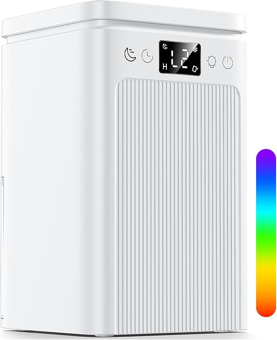 2.2L Dehumidifiers for Home Bedroom Bathroom, Smart Defrost (Milky White)