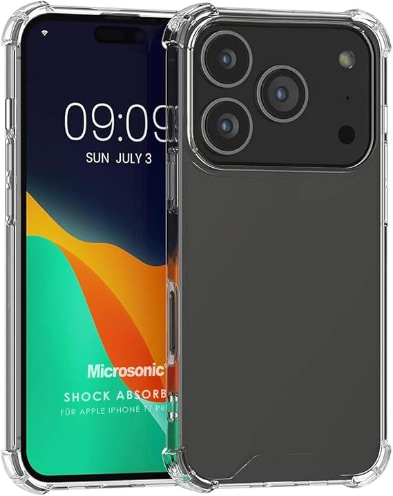 Microsonic Apple iPhone 17 Pro için Kılıf Shock Absorbing Şeffaf [iPhone 17 Pro ile Uyumlu Kılıf - Şeffaf]