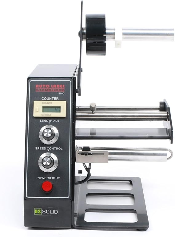 U.S. Solid Automatic Label Dispenser Machine Label Stripper Separating Machine Speed Control 3-10 m/min, Auto Counter 0-999999 with Memory Function, Protect Function Fast Motor