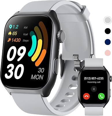 Fitness Tracker for Men Women MakeAnswer Call, 2.0 Smart Watch with 247 Heart Rate Blood Oxygen Sleep Monitor, Pedometer, 100 Sport Modes IP68 Waterproof Activity Tracker for Android iOS