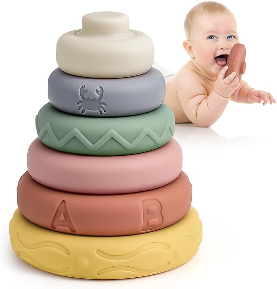 Mini Tudou Stacking Nesting Rings Baby Block Toy 6 PCS 4.7in for 6 Months+