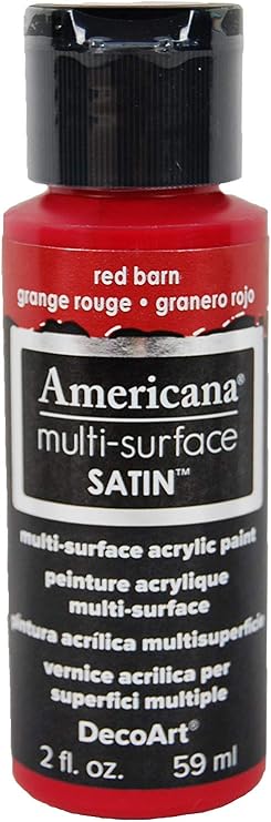 DecoArt Americana Multi-Surface Satin Acrylic Paint, 2-Ounce, Red Barn