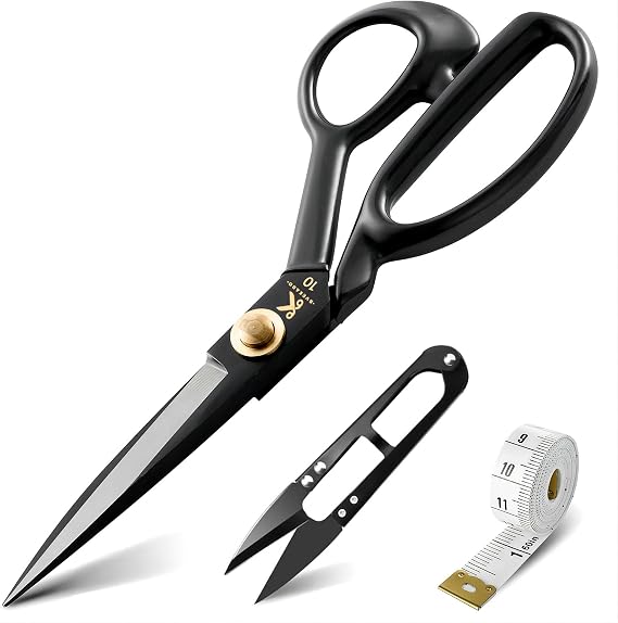 10.5" Left-Handed Fabric Scissors,Electroplated Finishing High Carbon Steel