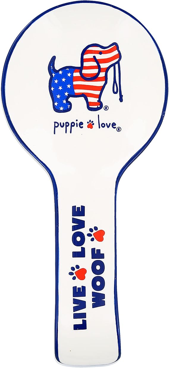 Pavilion Gift Company - USA- Live Love Woof- 9.25" Spoon Rest