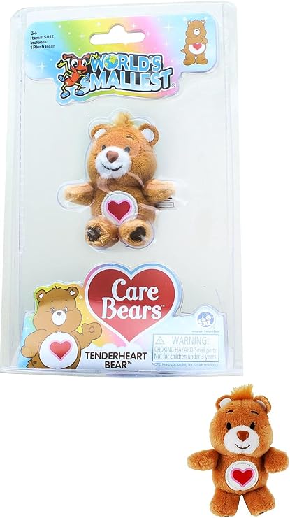 Worlds Smallest Care Bear Tenderheart Bear Plush 3"