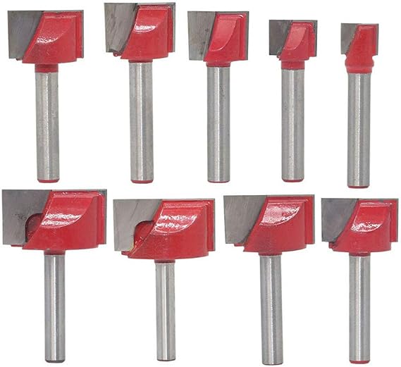 6mm Shank T-Slot Milling Router Cutter Bit Woodworking Milling Cutter,10mm-32mm,Set of 9