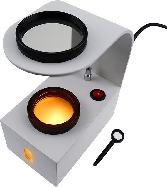Polariscope LED Light with Glass Rotatable Filters, Jewelry Polarizer Tester Magnifier Gem Identification Tools for Bench Use Moissanite,Amethyst,Diamonds,Gemstone (Desktop Polariscope)