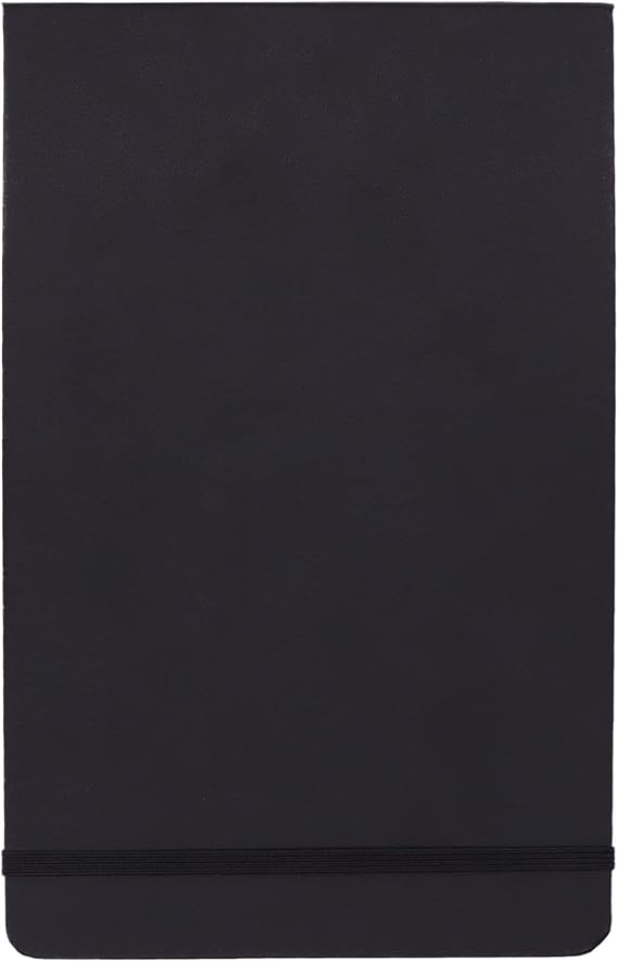 Amazon Basics Art Sketch Book for Drawing and Painting, Thick Paper, 5.25" x 8.25", 72 Sheets, Black