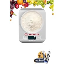 10 KG 1 GR Hassas Dijital Mutfak Terazisi Paslanmaz Çelik Tartı + 2 Pil Hediyeli