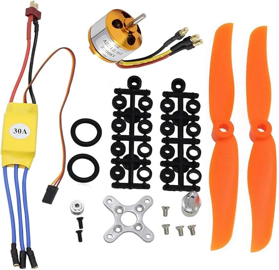 Sarini 2200KV RC Brushless Motor 2212-6 + with 30A ESC Set + Accessories Kit, New Xida Power Kit for RC Aircraft Quadcopter Helicopter Airplane