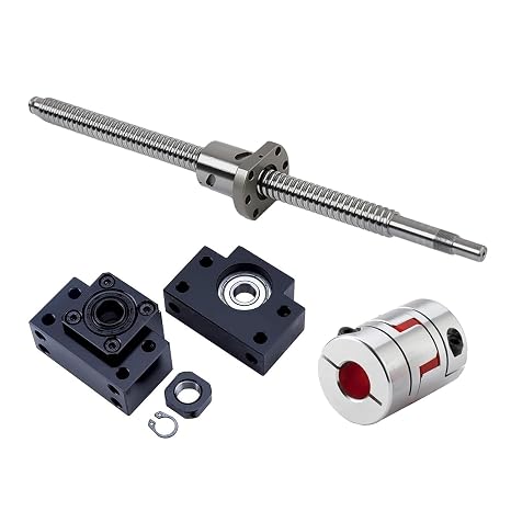 2005 Linear Motion CNC Ball Screw with Anti Backlash Nut, Coavoo SFU2005 1680mm / 66.14 inch 20mm Ballscrew + BK15 BF15 Bearing End Support + Coupler