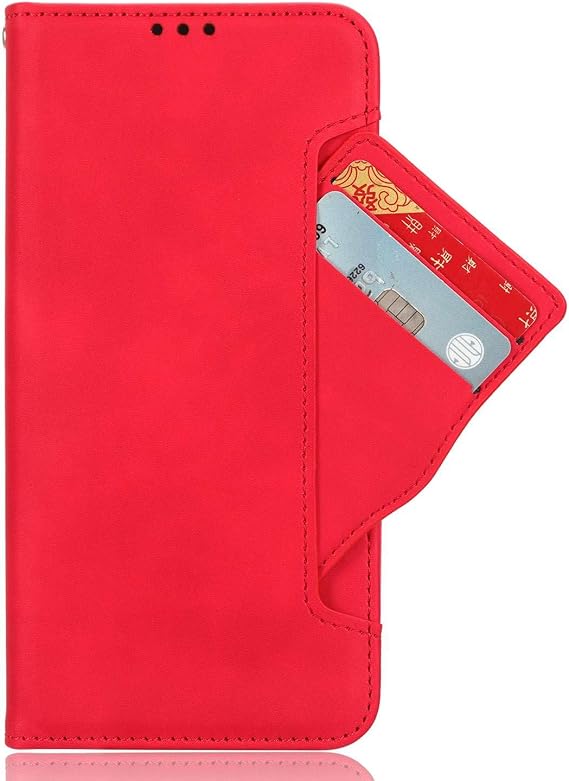 Case for Kyocera Torque G06 KYG03.Imitation leather Flip Case With Movable Card Slots.Bracket design-Red