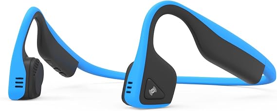 Aftershokz Titanium Bone Conduction Wireless Bluetooth Headphones with Brilliant Reflective Strips, Ocean Blue