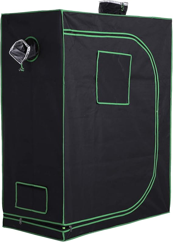 Outsunny Grow Tent Hydroponic Adjustable Vents Floor Tray 120 x 60 x 150 cm