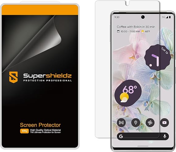 Supershieldz (2 Pack) Designed for Google Pixel 6 Pro Screen Protector, High Definition Clear Shield (TPU)