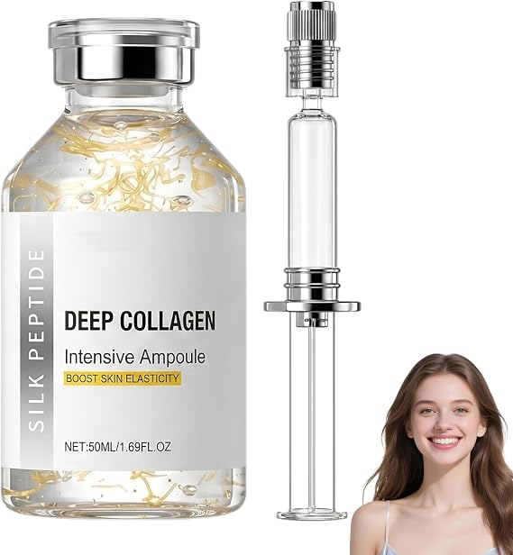 NaVaro Peptide Deep Collagen Lifting Ampoule, 2026 Korean Skin Care Firming Serum with Deep Collagen & Silk Peptide Complex for Face & Neck, Anti-Ageing Hydrating Treatment for Wrinkle Reduction