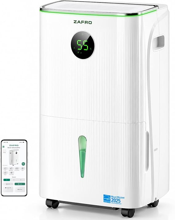 ZAFRO 7500 Sq.Ft Dehumidifier for Basement, Max 150 Pints/Day, Energy Star