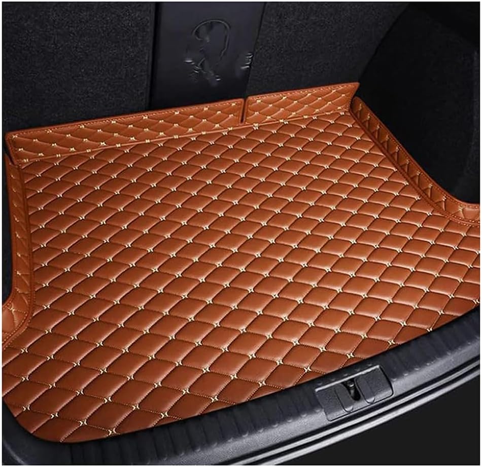 Car Leather Trunk Mat for Fiat Ottimo 2014 2015 2016 2017 2018,Waterproof Antislip Rear Trunk Protector Mats Anti-Scratch Liners Boot Liner Mats Interior Dustproof,B Brown