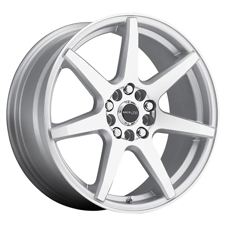 Raceline Wheels 131S EVO Wheel Silver 15X7"5X100/5X114.3 Bolt Pattern +40mm Offset/(5.57"B/S) 7 Spoke Aluminum Passenger Car Wheels, Full Size Replacement Silver Car Rims