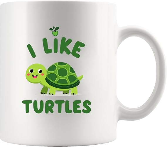 Panvola I Like Turtles Funny Turtle Mug 11oz White