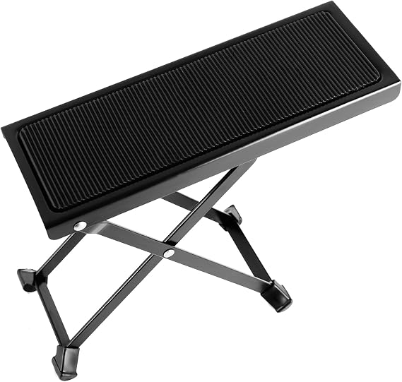 EASTROCK Guitar Foot Stool Height Adjustable Folding Guitar Foot Rest,Black
