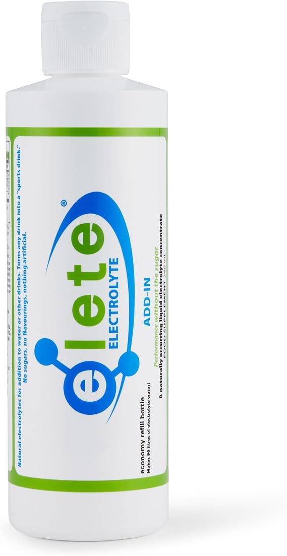 Elete Electrolyte Add-In 240ml Refill Bottle, Hydration Concentrate, 4 Key Ionically Charged Electrolytes and 70+ Trace Minerals