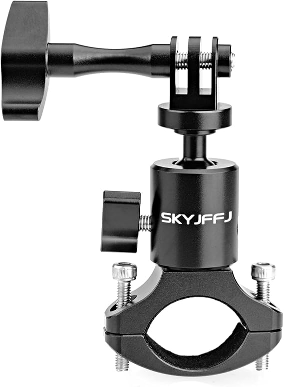 Ball Head Gimbal Camera Bike Handlebar Mount for Gopro Hero 13 12 11 10 9 8,360 Degree Rotating Aluminium Bicycle Motorcycle Mount DJI Osmo Insta360 AKASO and Other Action Camera Accessories