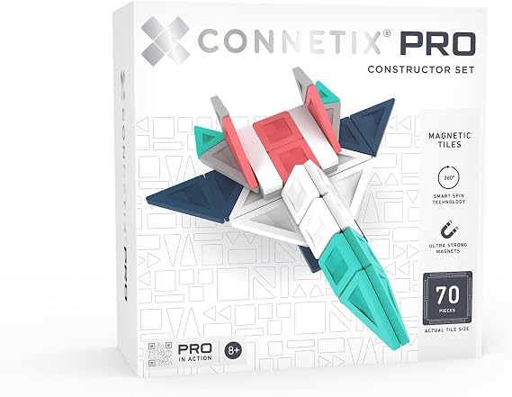 CONNETIX PRO Magnetic Tiles Constructor Set, 70 Pieces