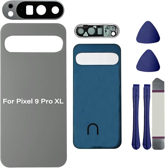 Pixel 9 Pro XL バックガラス Google Pixel 9 Pro XL 5G リアバックカバー ガラスハウジング ドア交換部品 カメラレンズ付き、テープとツールPixel 9/9 Pro用ではありませんヘーゼル