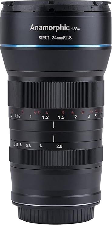 SIRUI 24mm Anamorphic Lens F2.8 1.33X S35 Camera Lens for RF Mount, Blue Flare