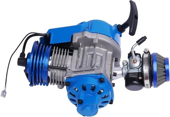 2-Stroke 49cc Engine Motor, DNYSYSJ High Performance 2 Stroke 49cc 50cc Engine Racing Bike Pocket Motor 6 tooth 25h for Engine Motorized Bicycle, Quad Chopper