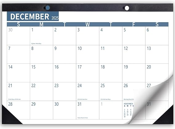 Desk Calendar 2026 Wall Calendars, November 2025 - December 2026 Monthly Planner Paper Office Desktop 17"X 12", Months, Planning and Organizing Home, School, Office, Holiday, Vacation