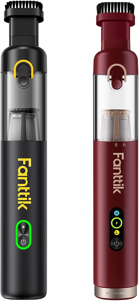 Fanttik Slim V10 APEX Cordless Car Vacuum Red V8 Mate Upgraded Cordless Car Vacuum Black
