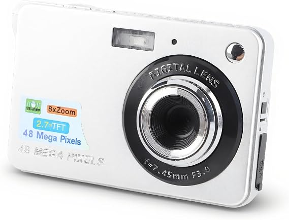 Digital Camera for Teens, 48MP HD, 8X Zoom Autofocus