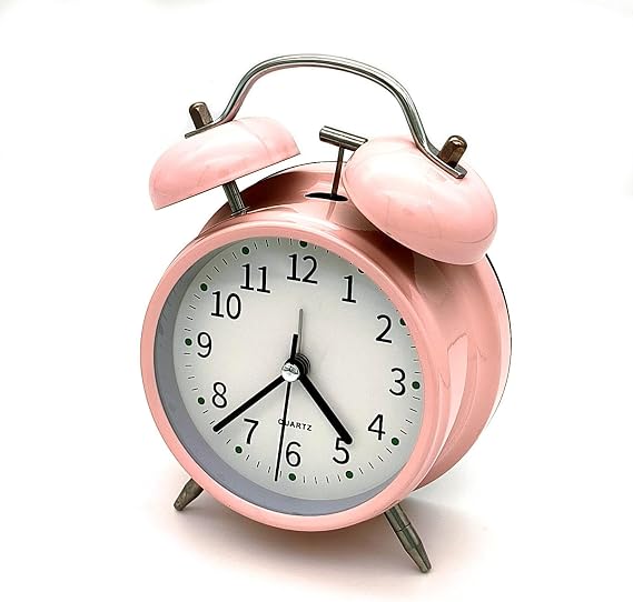 Valkyrie 16cm Oversized Flowing Second Alarm Alarm Alarm Clock - Nostalgic Table Clock Pink