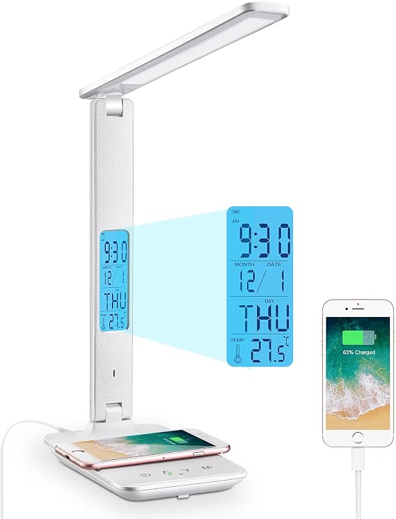 Desk Light, Table Lamp, Stylish, 5-Tone Color, 3-Tone Brightness, Touch Sensor, Foldable, Desktop Light, Electric Stand, Table Stand, Bedroom, Children's Room, Study, Reading, Eye-Friendly