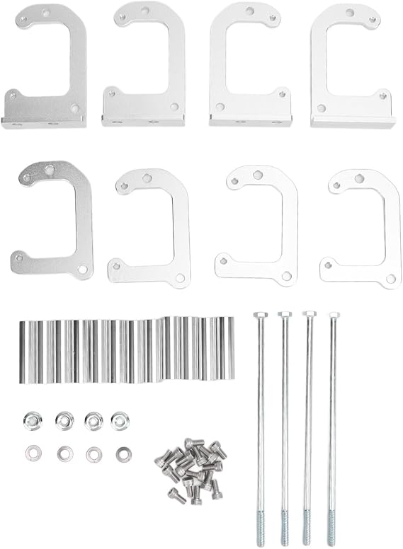 Coil Relocation Brackets Remote Mount, LS Swap Replacement for LQ4 LQ9 Truck, Aluminum Bracket Kit with Hardware for D585 Coils, Fits Frame Rails Firewall Headers (Silver)