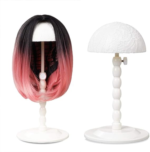 Youngther Wig Stand Adjustable Height Hat Display with Anti-slip lace 1 pcs