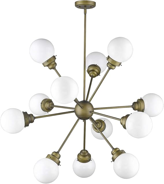 Portsmith 12-Light Raw Brass Chandelier