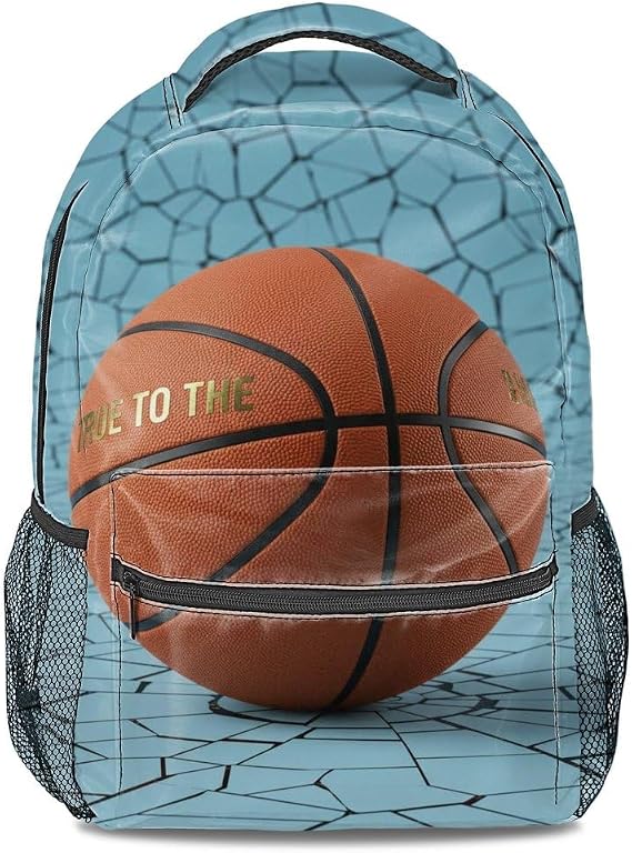 Colorful 3D Basketball Print Backpack Fashion Sports Backpack for Teen Boys and Girls